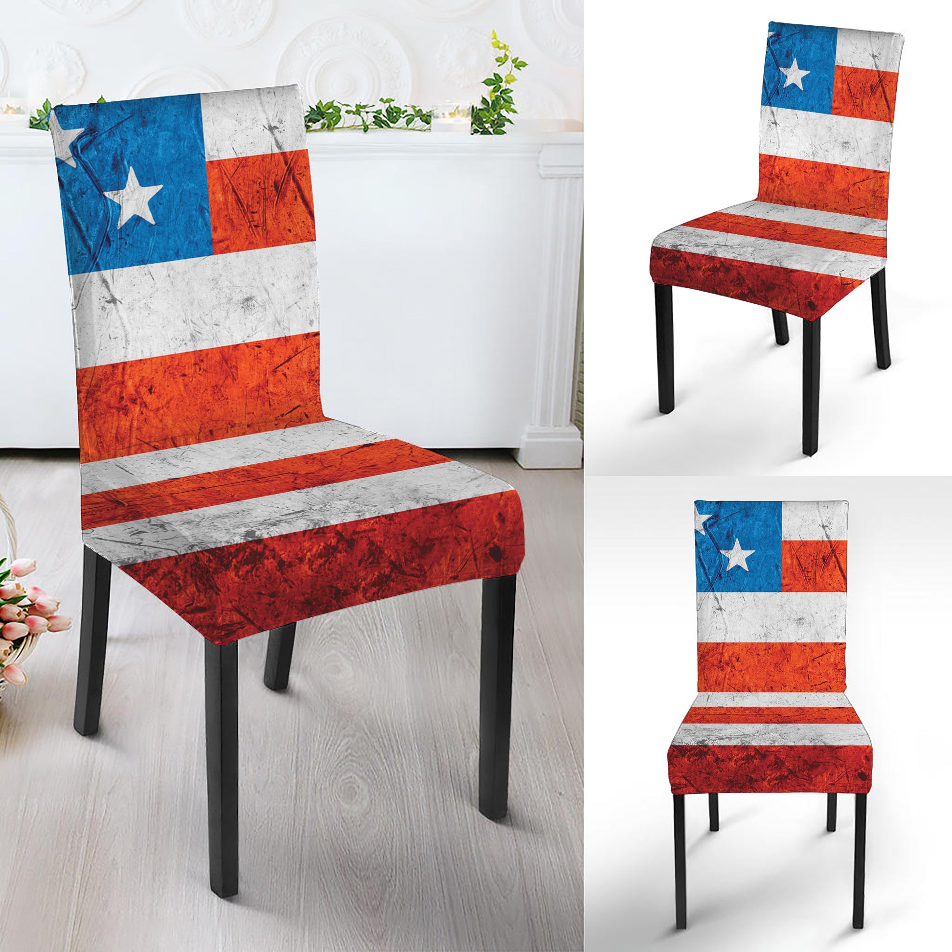 Rough USA Flag Print Dining Chair Slipcover