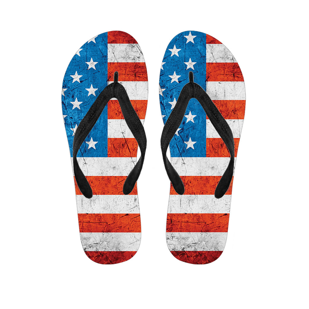 Rough USA Flag Print Flip Flops