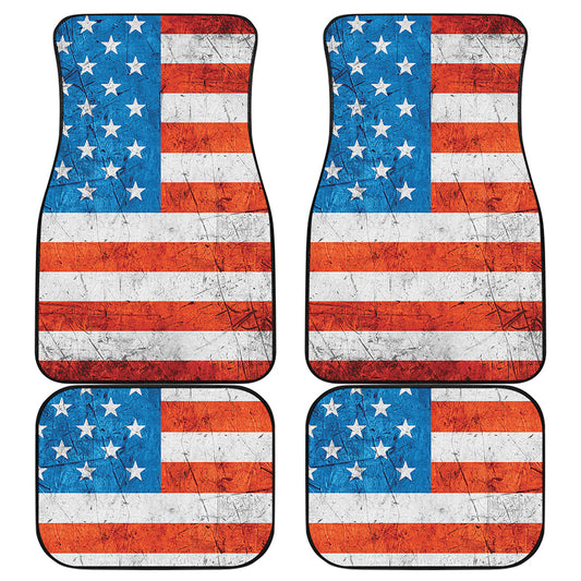 Rough USA Flag Print Front and Back Car Floor Mats