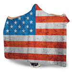 Rough USA Flag Print Hooded Blanket