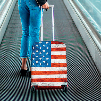 Rough USA Flag Print Luggage Cover