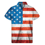 Rough USA Flag Print Men's Short Sleeve Shirt