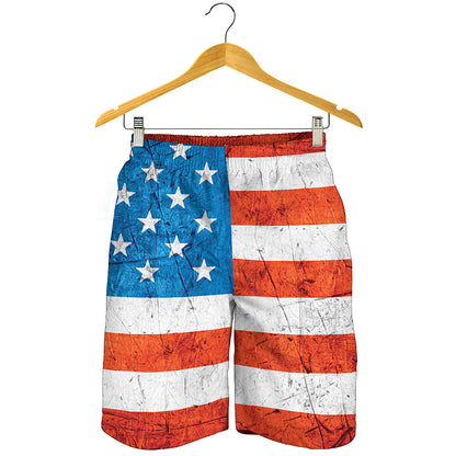 Rough USA Flag Print Men's Shorts