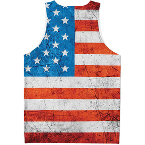 Rough USA Flag Print Men's Tank Top