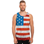 Rough USA Flag Print Men's Tank Top