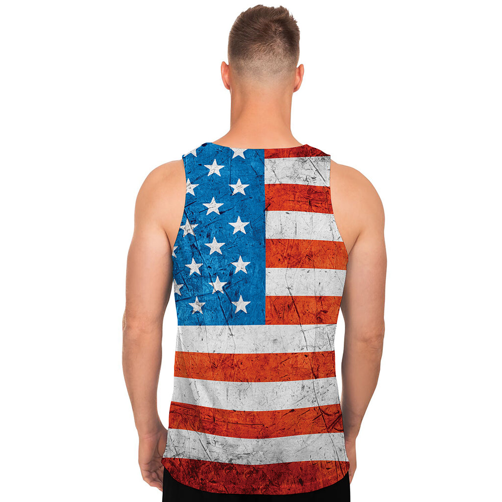 Rough USA Flag Print Men's Tank Top