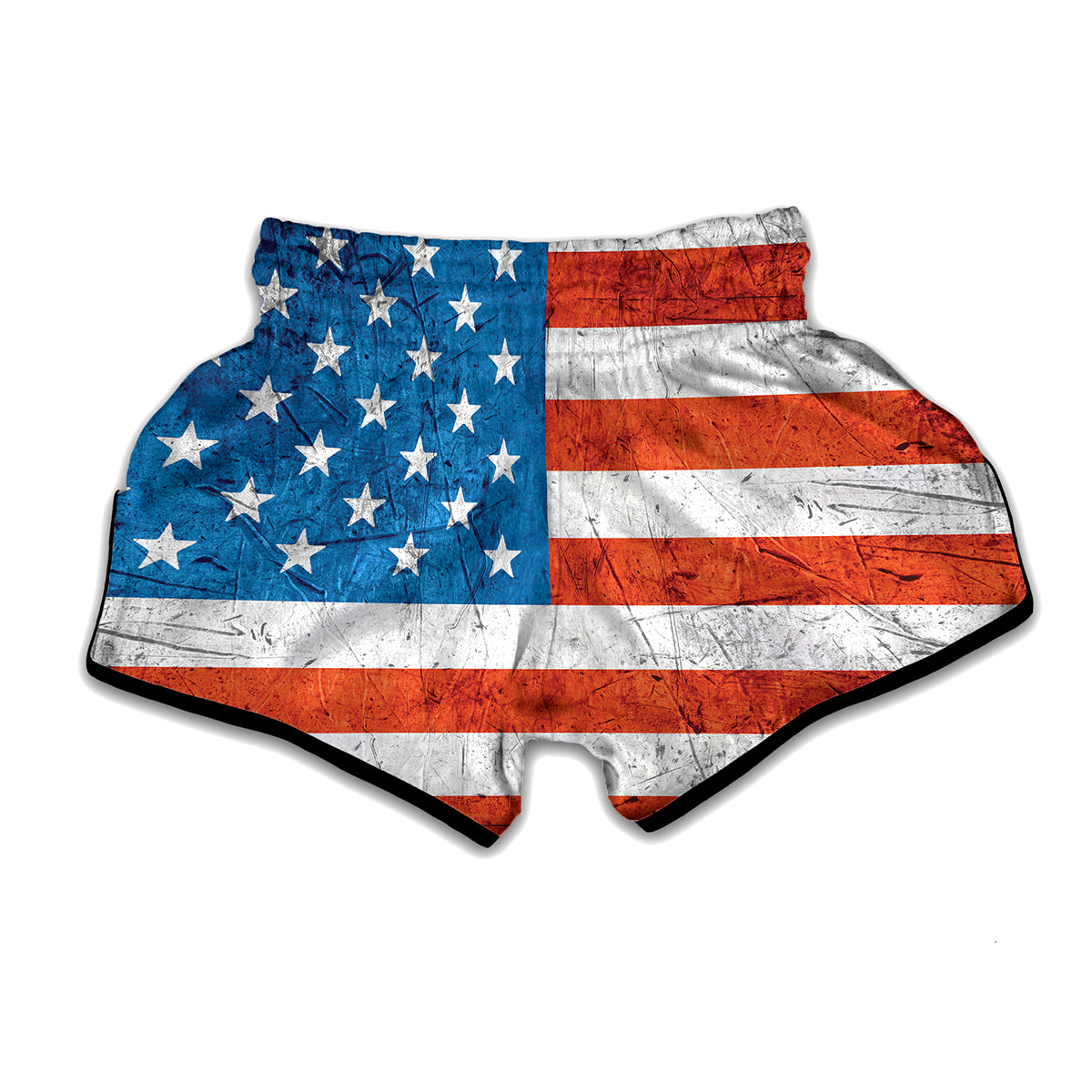 Rough USA Flag Print Muay Thai Boxing Shorts