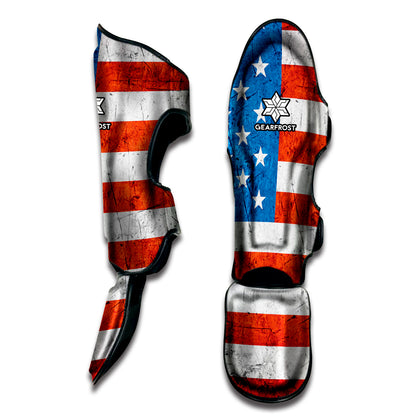Rough USA Flag Print Muay Thai Shin Guard
