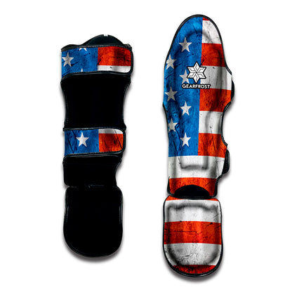 Rough USA Flag Print Muay Thai Shin Guard