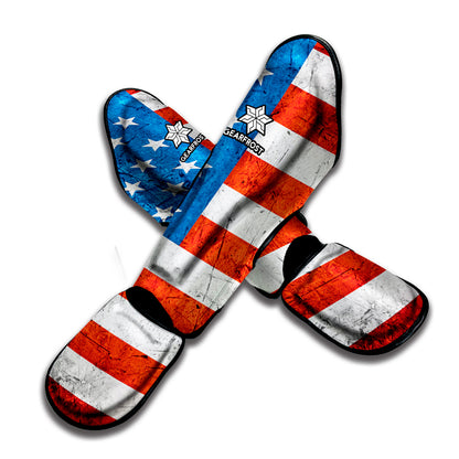 Rough USA Flag Print Muay Thai Shin Guard