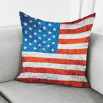 Rough USA Flag Print Pillow Cover