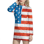 Rough USA Flag Print Pullover Hoodie Dress