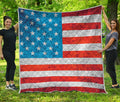 Rough USA Flag Print Quilt