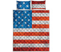 Rough USA Flag Print Quilt Bed Set