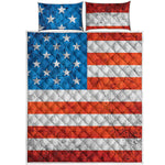 Rough USA Flag Print Quilt Bed Set