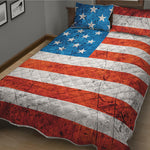 Rough USA Flag Print Quilt Bed Set