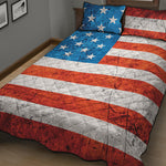 Rough USA Flag Print Quilt Bed Set