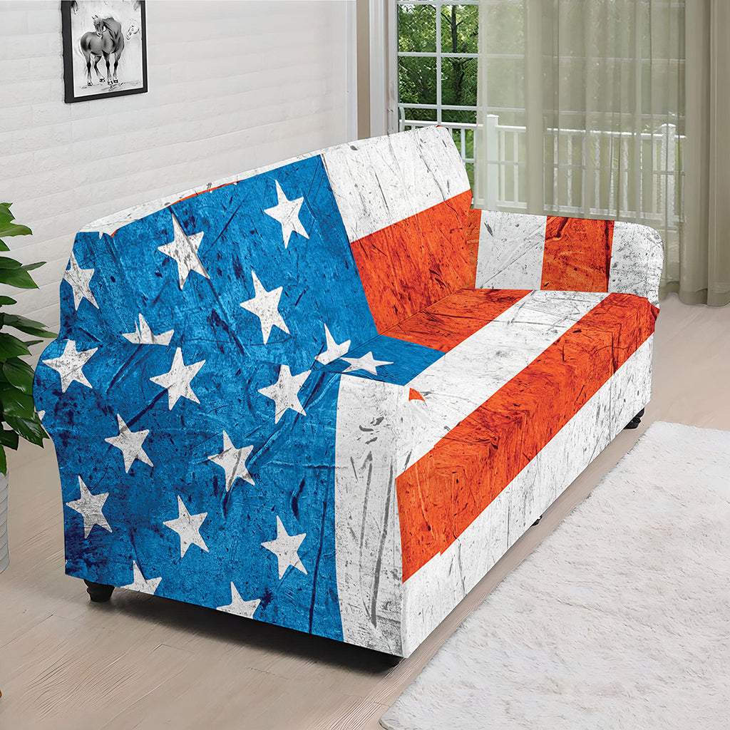 Rough USA Flag Print Sofa Cover