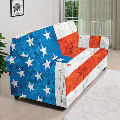 Rough USA Flag Print Sofa Cover
