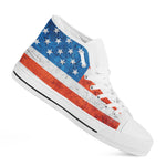 Rough USA Flag Print White High Top Shoes