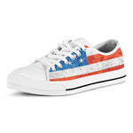 Rough USA Flag Print White Low Top Shoes