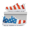 Rough USA Flag Print White Running Shoes