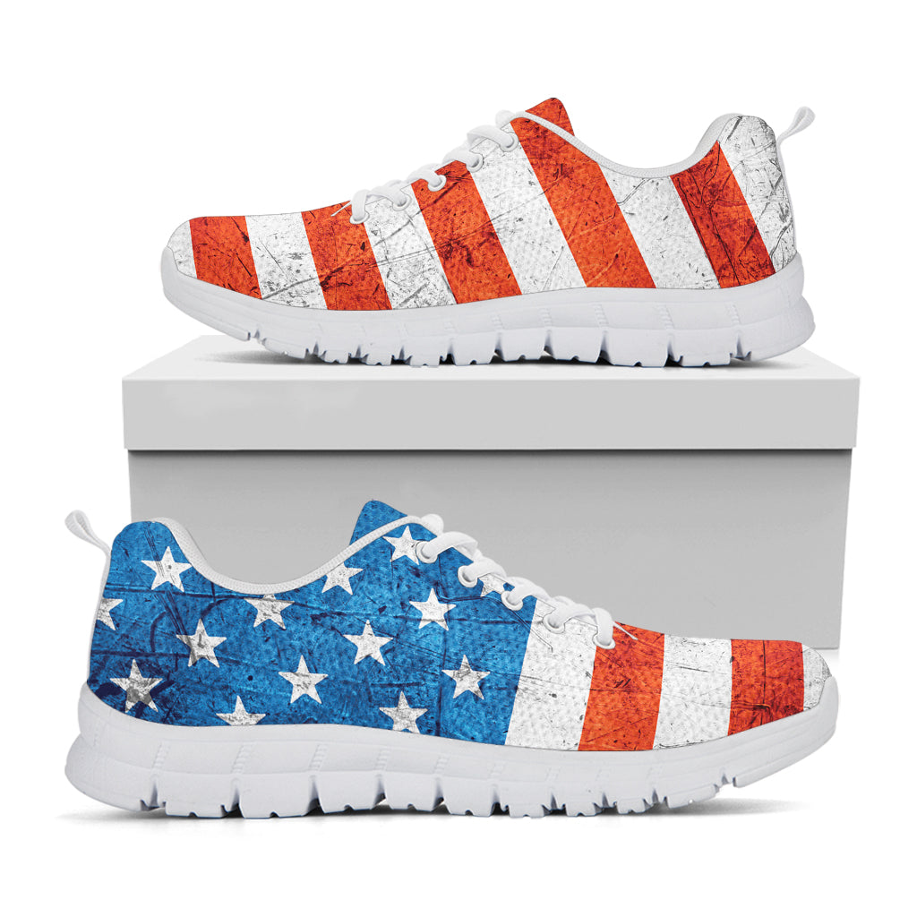 Rough USA Flag Print White Sneakers