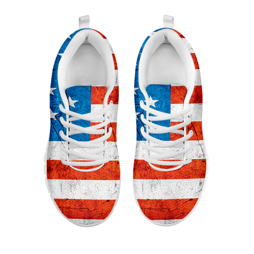 Rough USA Flag Print White Sneakers