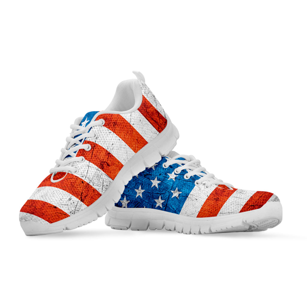 Rough USA Flag Print White Sneakers