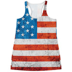 Rough USA Flag Print Women's Racerback Tank Top