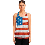 Rough USA Flag Print Women's Racerback Tank Top
