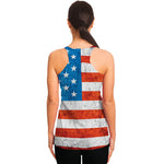 Rough USA Flag Print Women's Racerback Tank Top