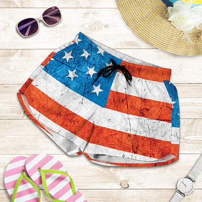 Rough USA Flag Print Women's Shorts