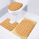 Round Waffle Print 3 Piece Bath Mat Set