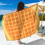 Round Waffle Print Beach Sarong Wrap