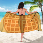 Round Waffle Print Beach Sarong Wrap