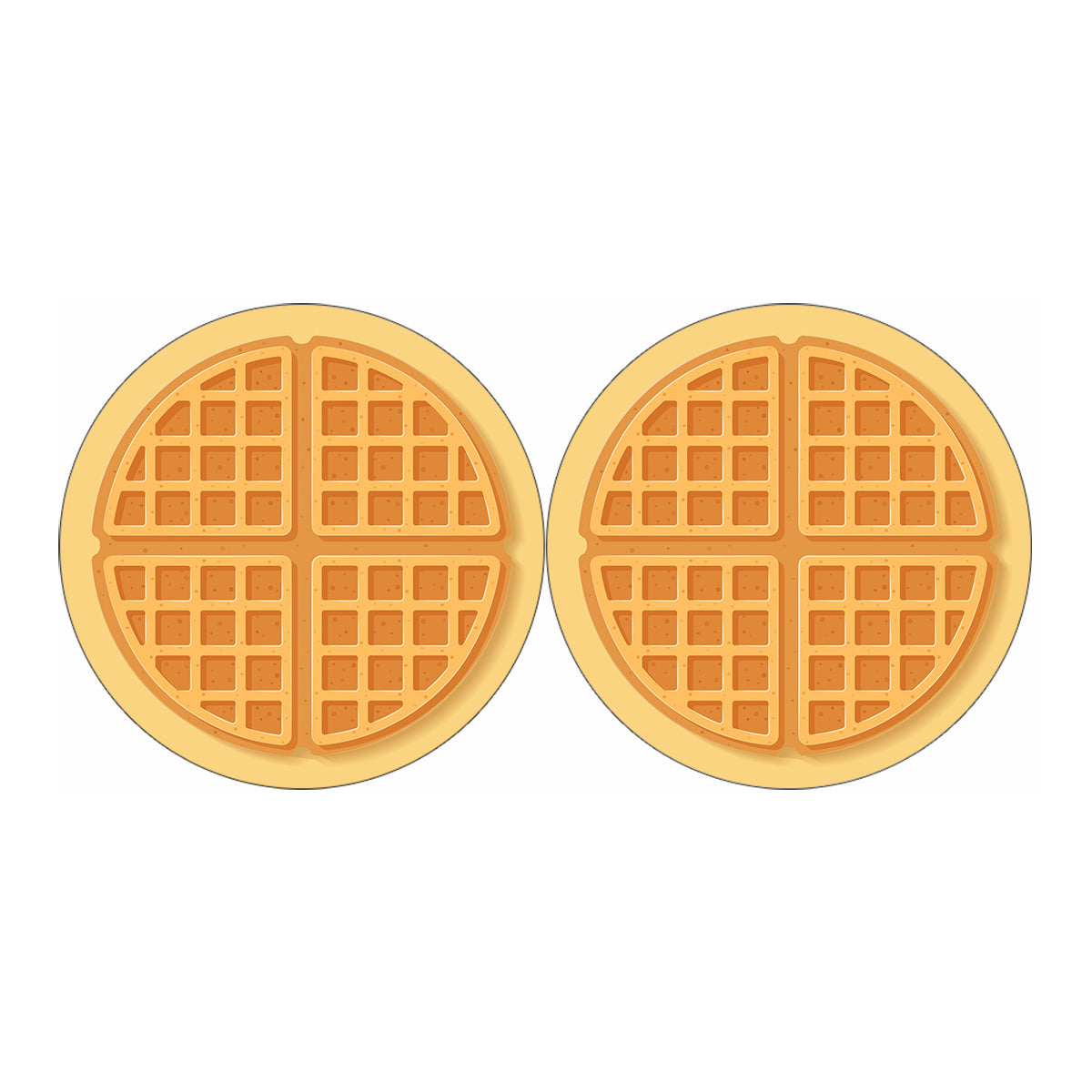 Round Waffle Print Car Coasters