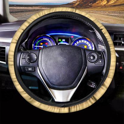 Round Waffle Print Car Steering Wheel Cover