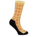 Round Waffle Print Crew Socks
