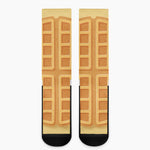 Round Waffle Print Crew Socks
