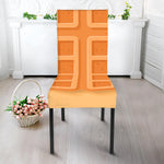 Round Waffle Print Dining Chair Slipcover