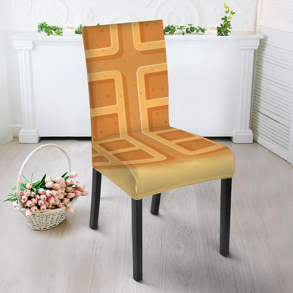 Round Waffle Print Dining Chair Slipcover