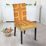 Round Waffle Print Dining Chair Slipcover