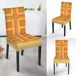 Round Waffle Print Dining Chair Slipcover