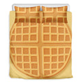 Round Waffle Print Duvet Cover Bedding Set