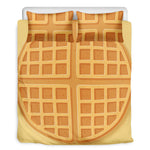 Round Waffle Print Duvet Cover Bedding Set