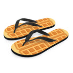 Round Waffle Print Flip Flops