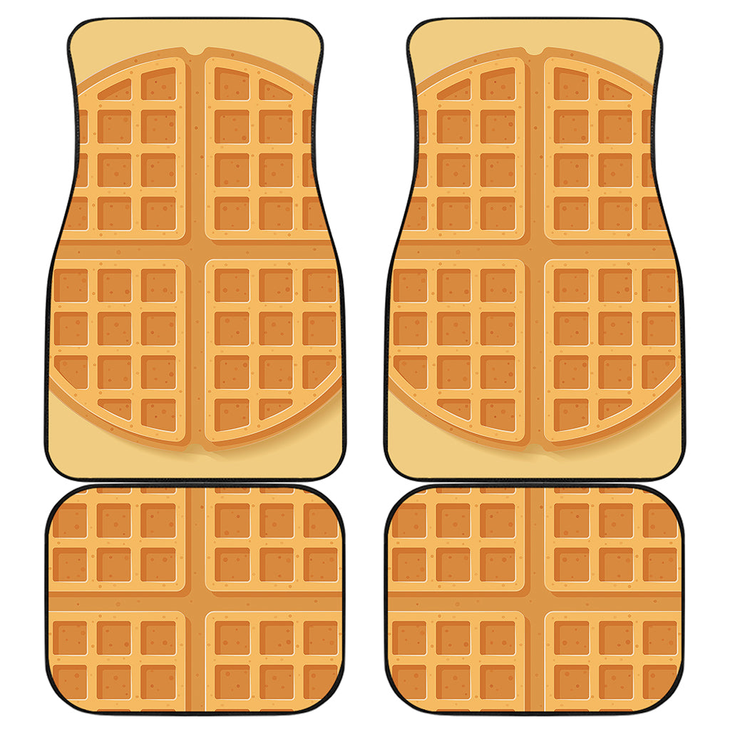 Round Waffle Print Front and Back Car Floor Mats