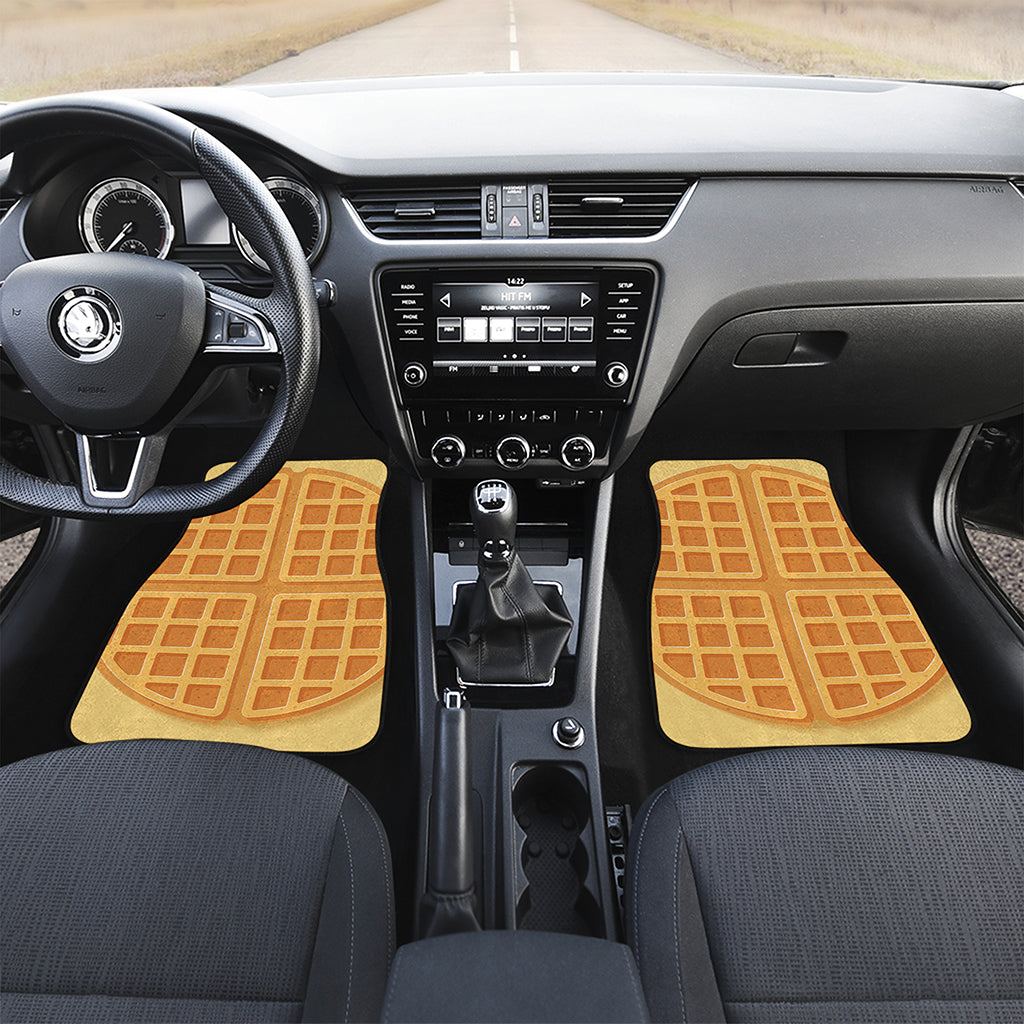 Round Waffle Print Front and Back Car Floor Mats
