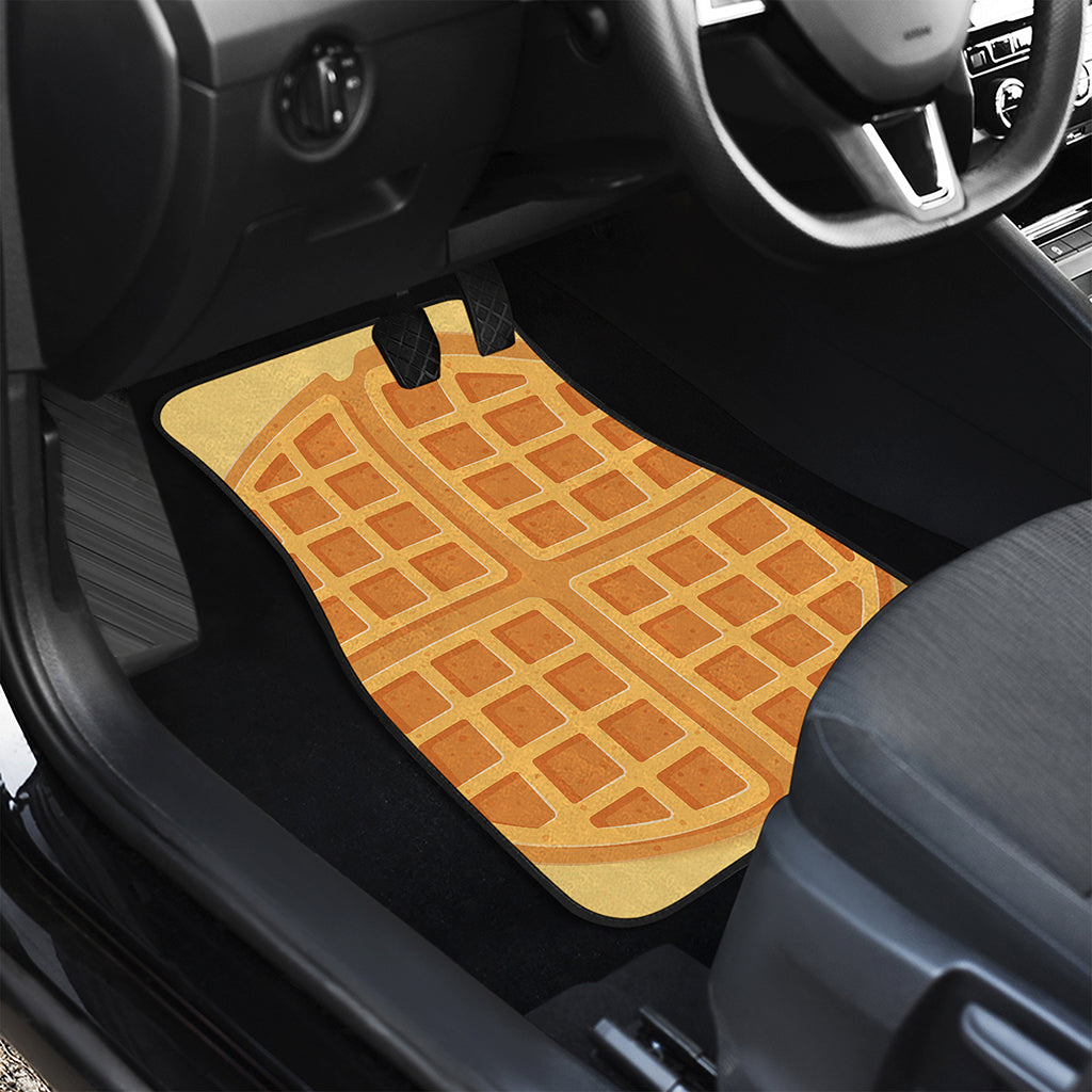 Round Waffle Print Front and Back Car Floor Mats